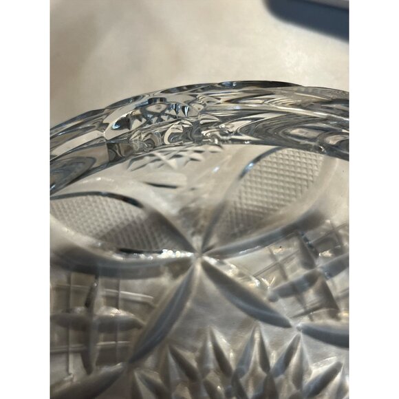 Antique American Brilliant Cut Glass Ashtray – 6” with Cigarette Rests – Deep Ge - Picture 4 of 5